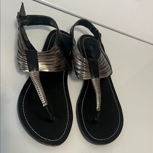Hot Cakes Black and Silver Sandals